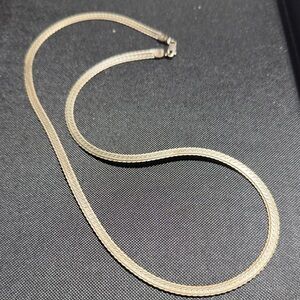 Vintage 24" Herringbone Flat Sterling Silver Chain  (1)